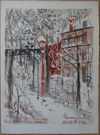 Литография Utrillo - Montmartre sous le neige