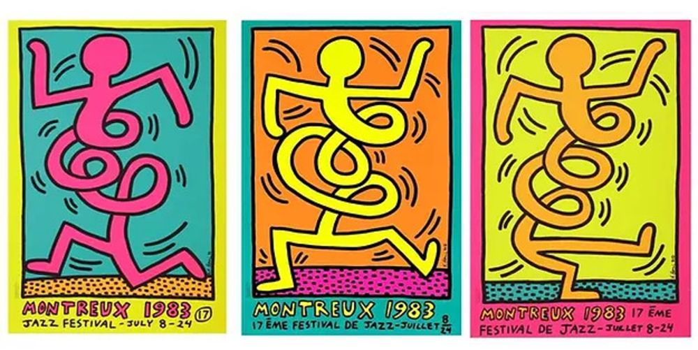 Сериграфия Haring - Montreux Jazz Festival: Three Prints