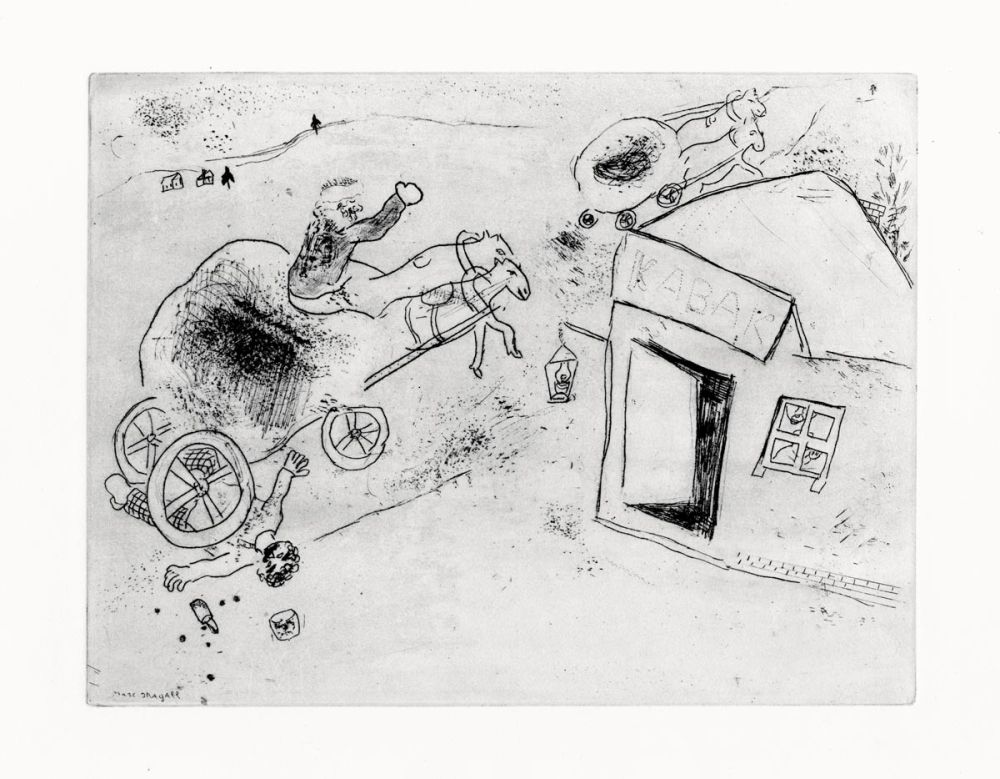 Офорт Chagall - Mort de Mets-les-pieds-dans-le-plat