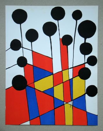 Литография Calder - Mosaique et ballons noirs