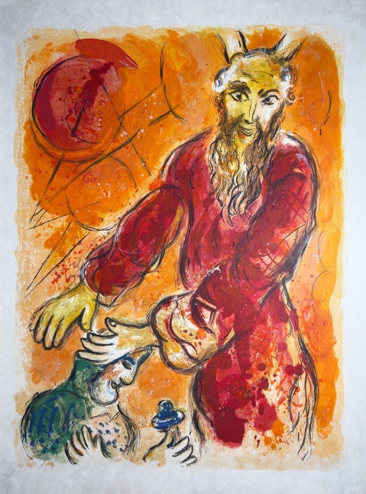 Литография Chagall - Moses Blesses Joshua