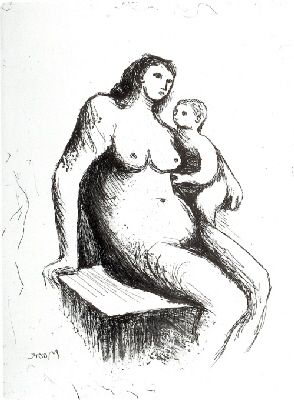 Гравюра Moore - Mother and Child V