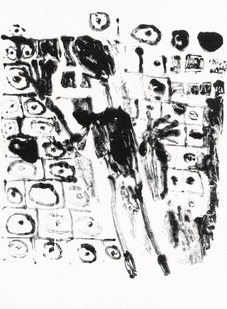 Литография Dubuffet - Mur et Homme (Les Murs)