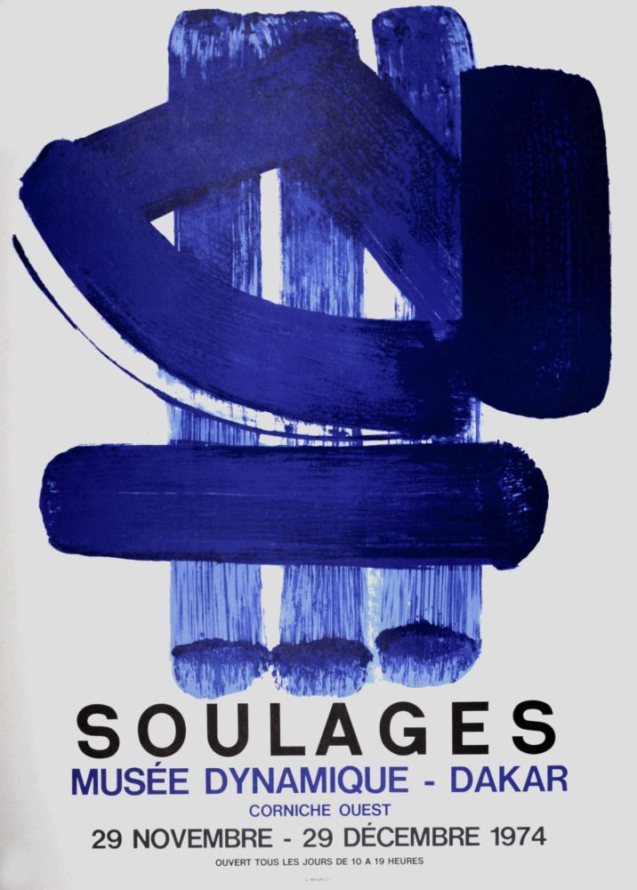 Литография Soulages - Musée Dynamique-Dakar, 1974 - Mourlot edition