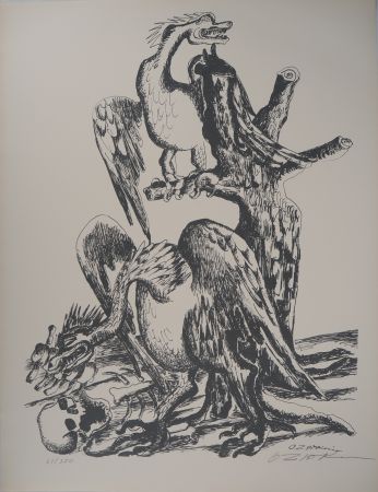 Литография Zadkine - Mythologie Hercule et les oiseaux du lac Stymphale