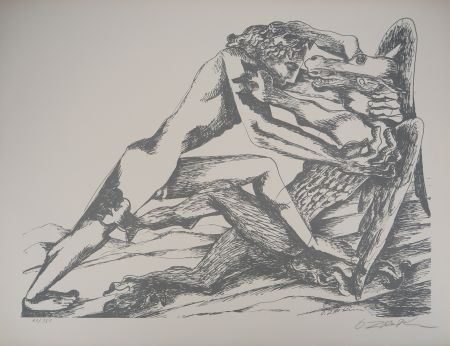 Литография Zadkine - Mythologie Hercule et une jument de Diomède