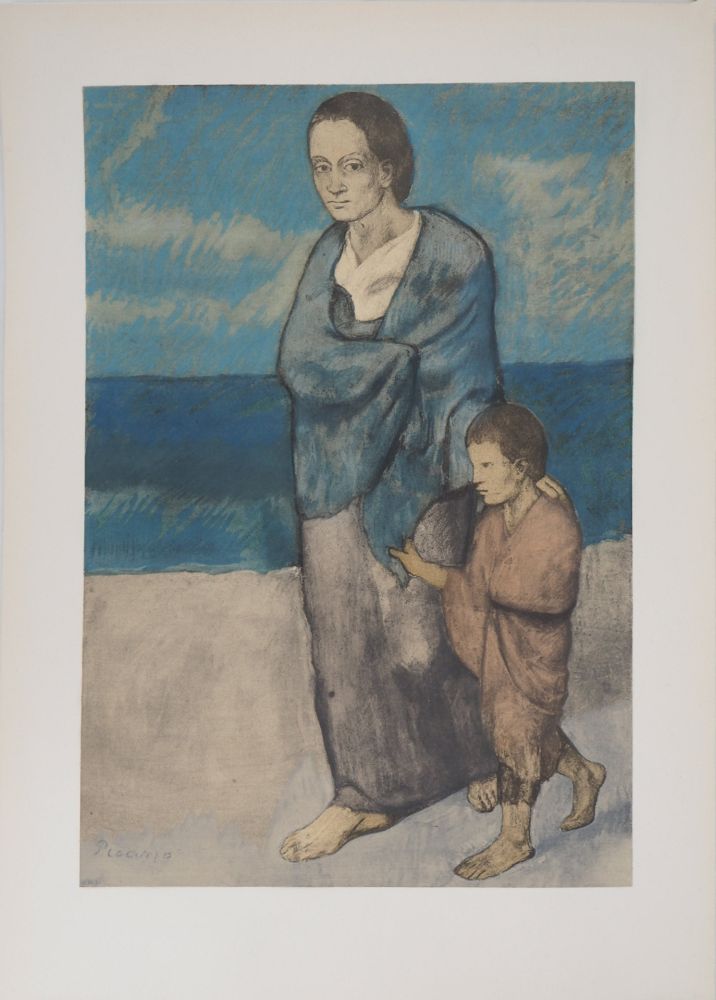 Литография Picasso - Mère et enfant
