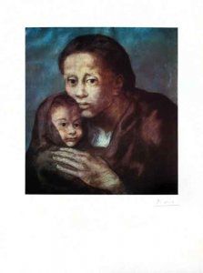 Литография Picasso - Mère et enfant Au Fichu