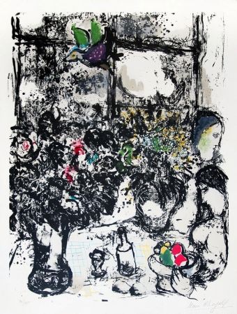 Литография Chagall - Nature morte au bouquet (Still Life with Bouquet), 1960