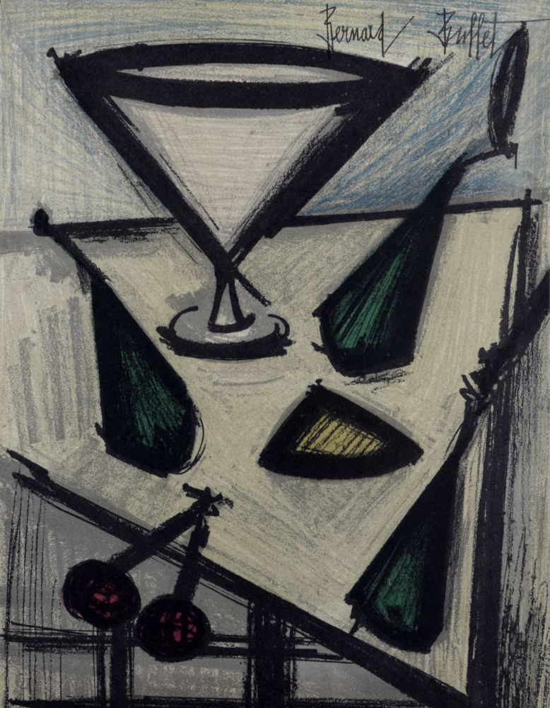 Литография Buffet - Nature morte aux fruits, 1967.