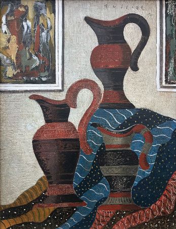 Нет Никаких Технических Fustier - Nature morte aux jarres et drapé (1935)