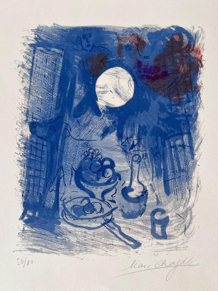 Литография Chagall - Nature morte bleue 