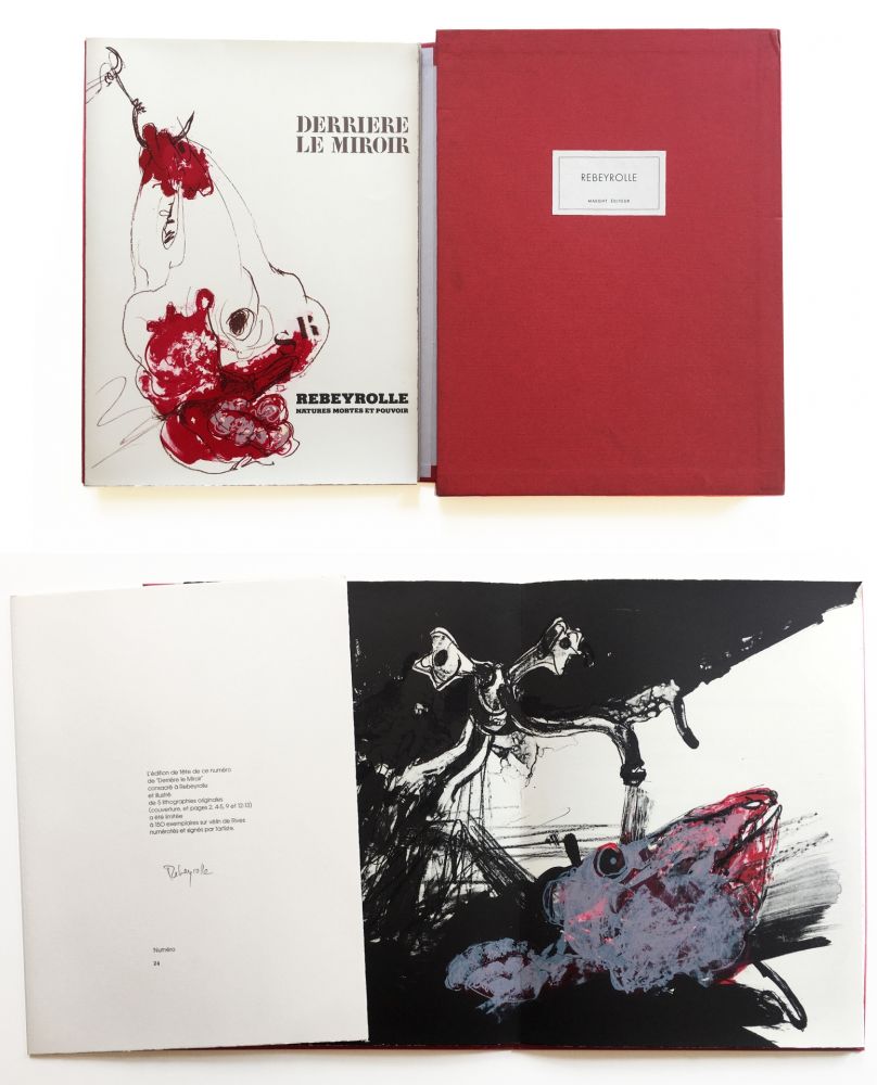 Иллюстрированная Книга Rebeyrolle - NATURES MORTES ET POUVOIR. Derrière Le Miroir n° 219. Mai 1976. TIRAGE DE LUXE SIGNÉ.