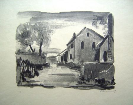 Литография Vlaminck - Nelle-la-Vallee. Maisons rustiques