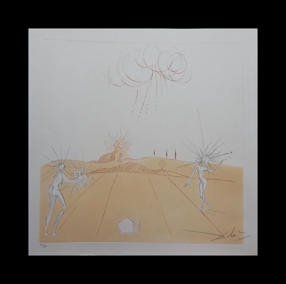 Гравюра Dali - Neuf Paysages Paysage avec Figures-Soleil from Sun