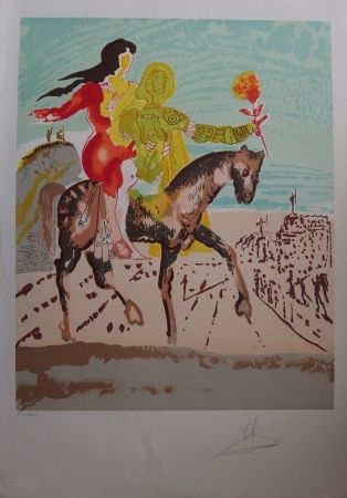 Литография Dali - New Jerusalem - Femme à cheval
