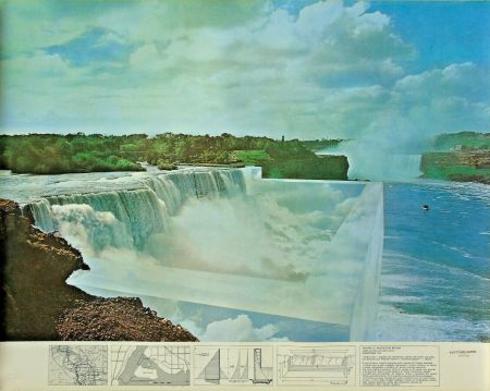 Литография Superstudio - Niagara o l'architettura riflessa