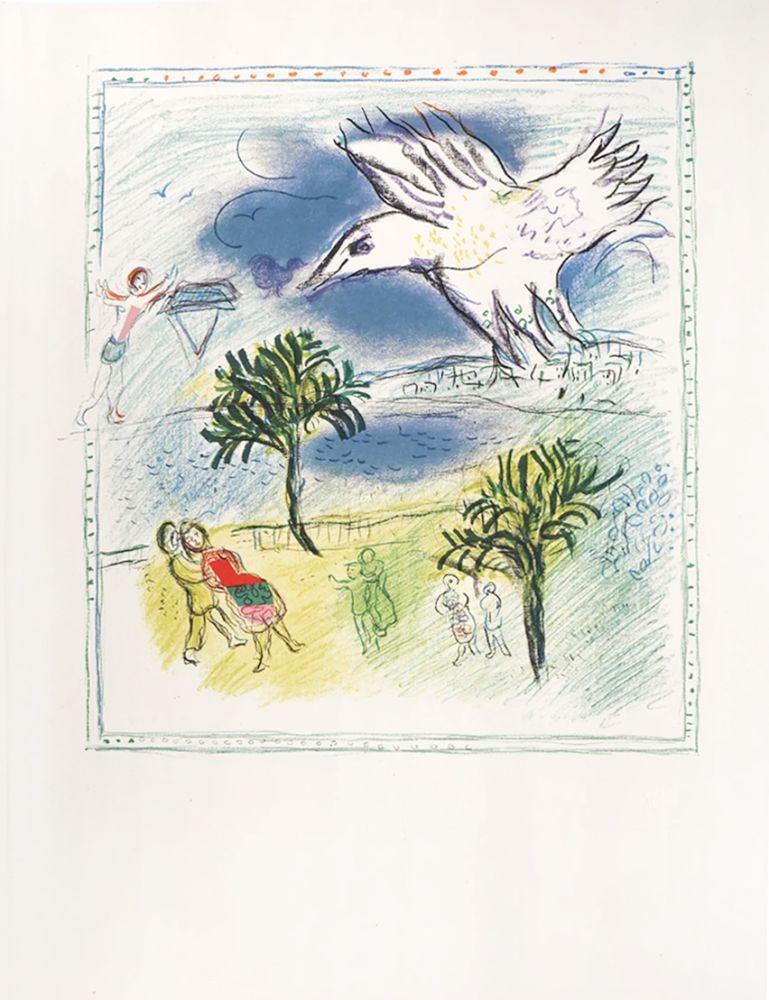 Литография Chagall - Nice, la grande corniche