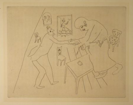 Офорт Chagall - (Nicolas Gogol, Les Ames Mortes,12)