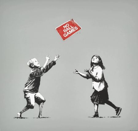 Сериграфия Banksy - No Ball Games - grey