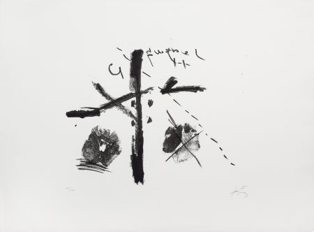 Литография Tàpies - Noir/fond blanc