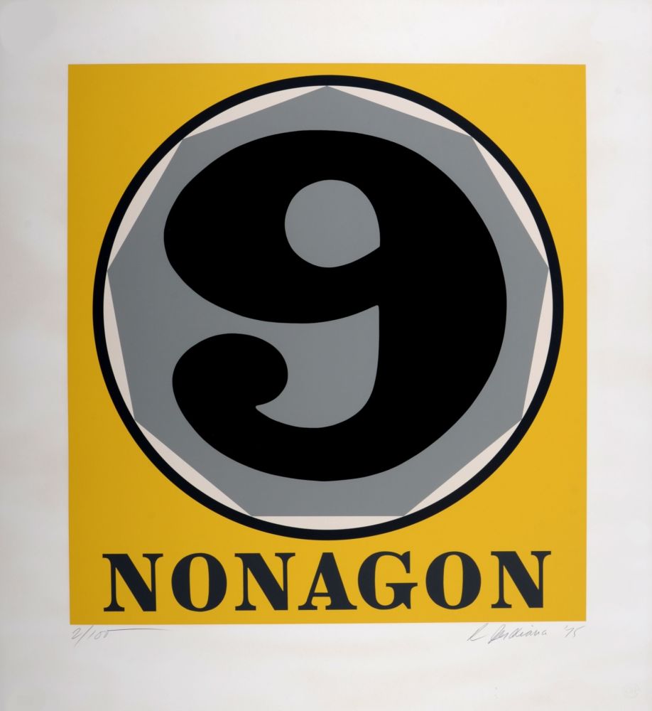 Сериграфия Indiana - Nonagon, 1975 - Hand-signed