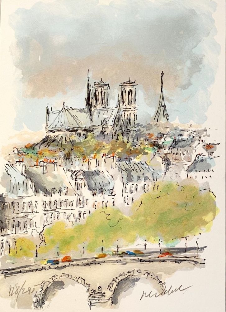 Литография Huchet - Notre-Dame de Paris