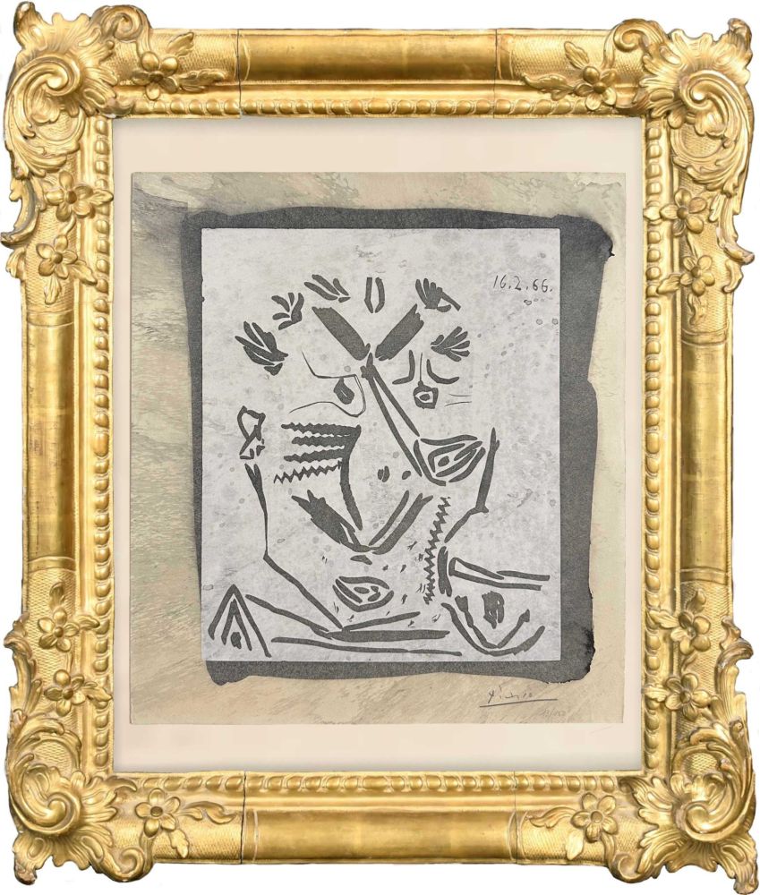 Линогравюра Picasso - Notre Dame de Vie. 1966  (selportrait?)