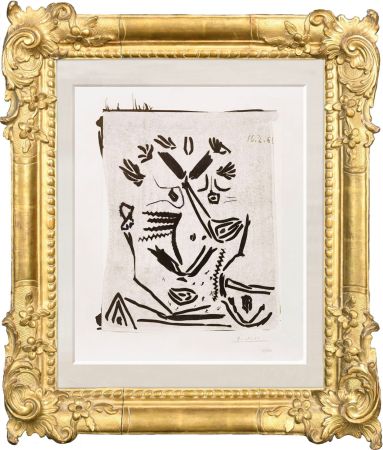 Линогравюра Picasso - Notre Dame de Vie. 1966  (selportrait?)