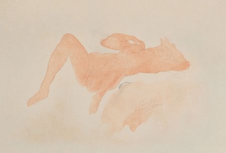 Литография Rodin - Nu allongé