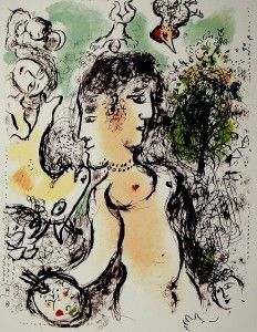 Литография Chagall - Nu au visage double
