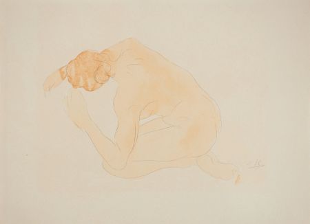 Литография Rodin - Nu s'étirant