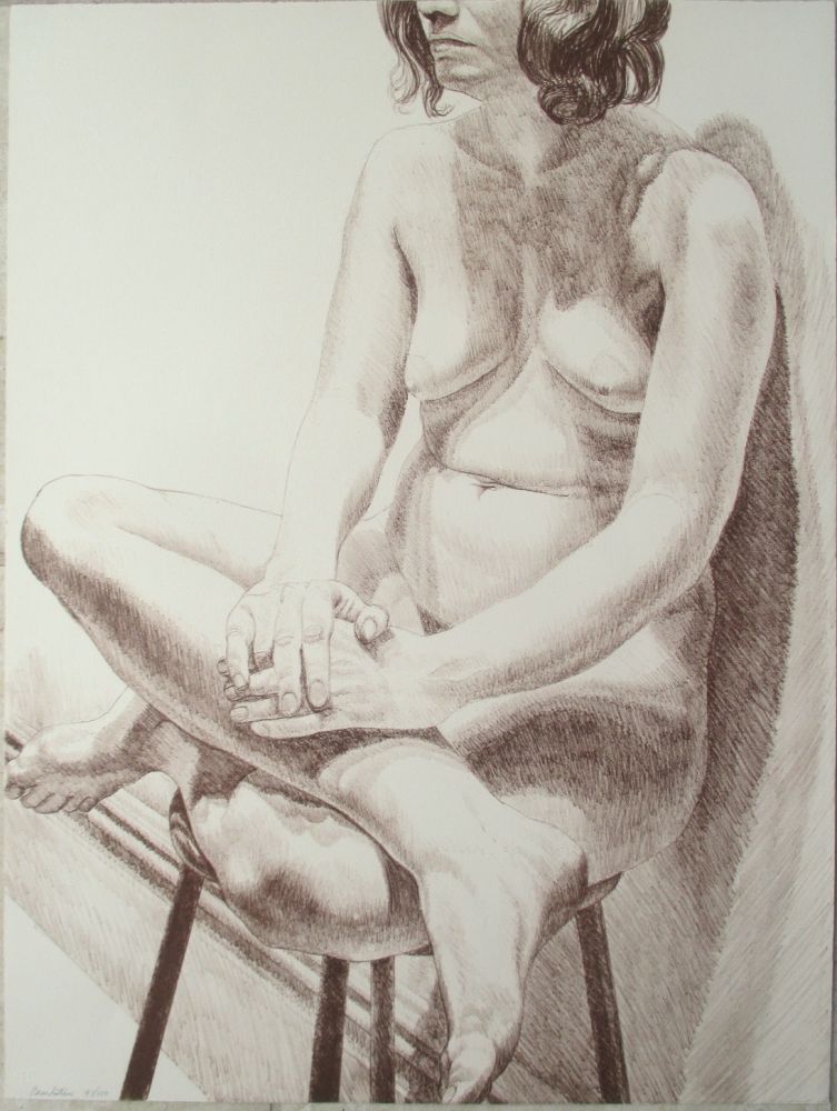 Литография Pearlstein - Nude on a stool