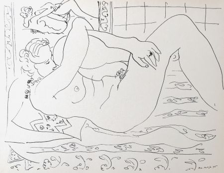 Литография Matisse - Nue allongée dans le miroir