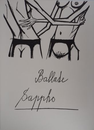 Литография Buffet - Nus enlacés, Ballade de Sappho