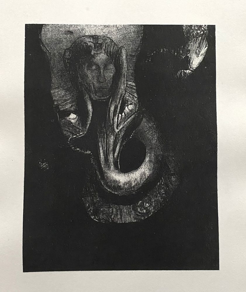 Литография Redon - Oannès : moi, la première conscience du chaos...