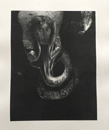 Литография Redon - Oannès : moi, la première conscience du chaos...