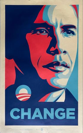 Сериграфия Fairey - Obama Change