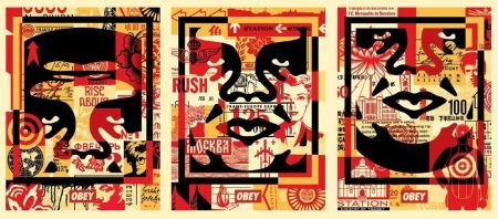 Литография Fairey - Obey 3 Face Collage