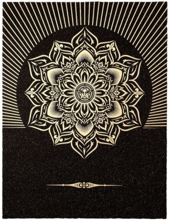 Сериграфия Fairey - Obey Lotus Diamond (Black / Gold)