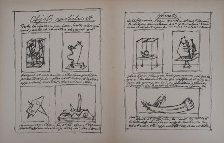 Литография Giacometti - Objets mobiles et muets