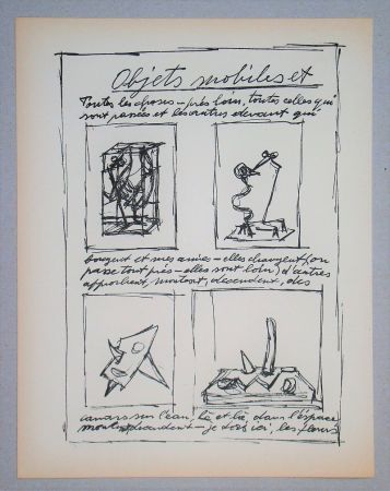 Литография Giacometti - Objets mobiles et muets Part I.