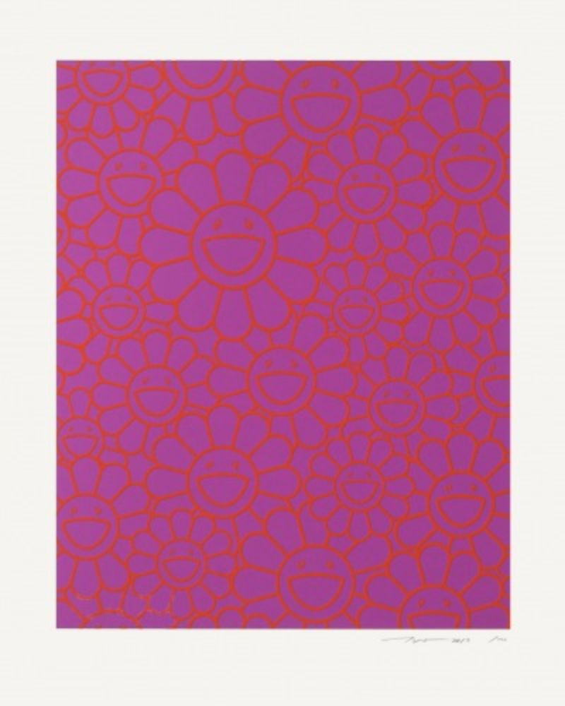 Многоэкземплярное Произведение Murakami - October Story Silkscreen (Orange Lavender Flowers)