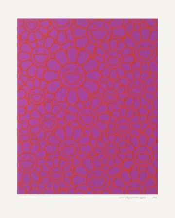 Многоэкземплярное Произведение Murakami - October Story Silkscreen (Orange Lavender Flowers)