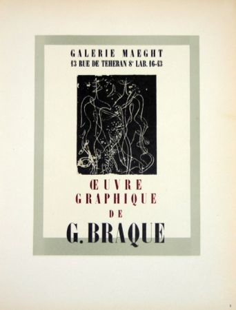 Литография Braque - Oeuvre Graphique  Galerie Maeght