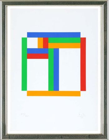 Сериграфия Bill - Ohne Titel (blau, grün, gelb, rot) 1970