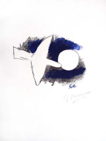 Литография Braque - Oiseau devant la lune
