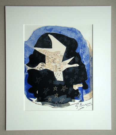 Литография Braque - Oiseau et étoiles