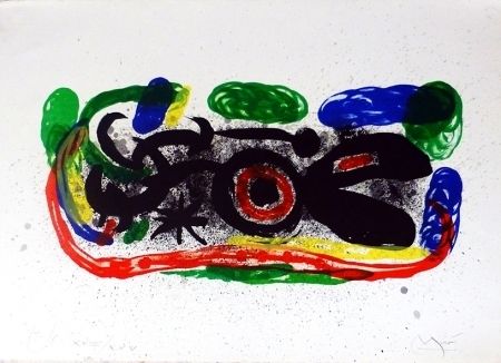 Литография Miró - Oiseau mangeant du feu 