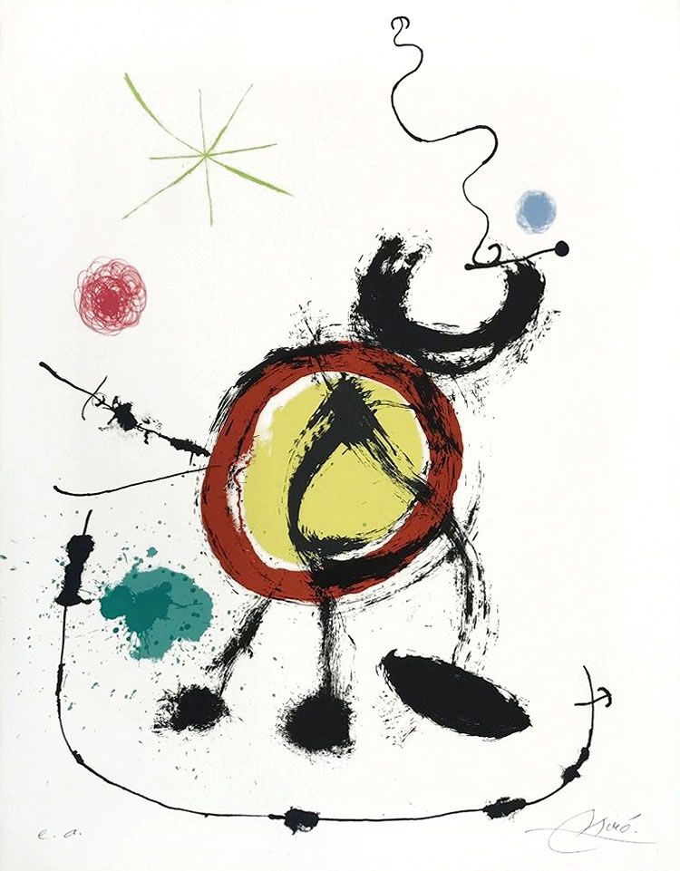 Литография Miró - Oiseau migrateur (Migratory Birds)